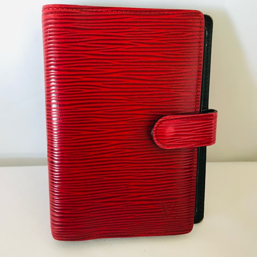Louis Vuitton Red and Black Epi Leather Agenda